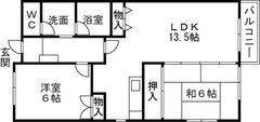 グランド・ヒルズ蓮美(2LDK/3階)の間取り写真