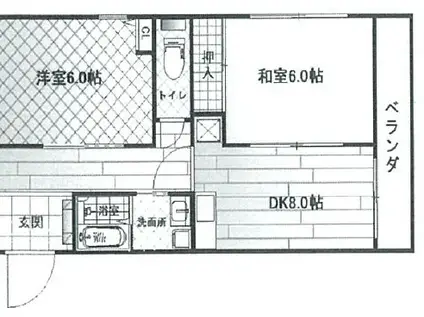 リライズ西明石(2DK/3階)の間取り写真