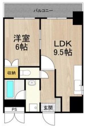 テンフォーティー(1LDK/12階)の間取り写真