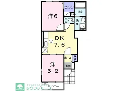 ヴィラサンリット(2DK/1階)の間取り写真