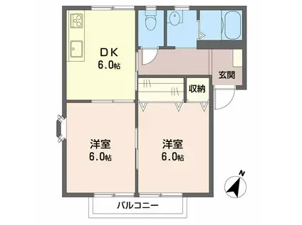 イノーバFG(2DK/2階)の間取り写真