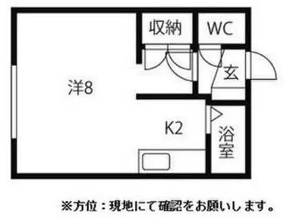 ロードス琴似(1K/2階)の間取り写真