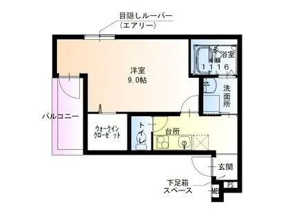 フジパレス尼崎東難波III番館(1K/3階)の間取り写真