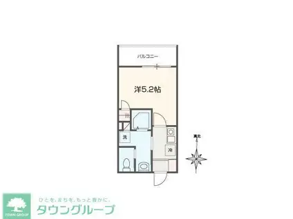 MELLAS新秋津(1K/3階)の間取り写真