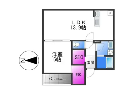 クレア法善寺(1LDK/3階)の間取り写真