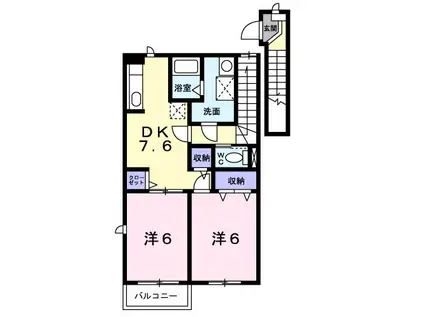 サンリジエール(2DK/2階)の間取り写真