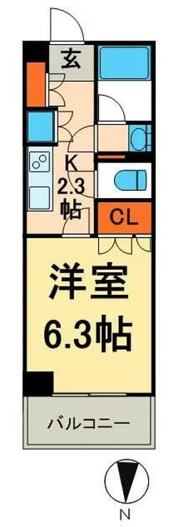 パークアクシス両国馬車通り 6階階 間取り