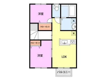 レトアT(2LDK/2階)の間取り写真