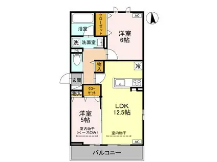 DR長坂台HERZ(2LDK/3階)の間取り写真