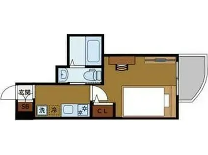 エステムコート名古屋千種グレイス(1K/14階)の間取り写真