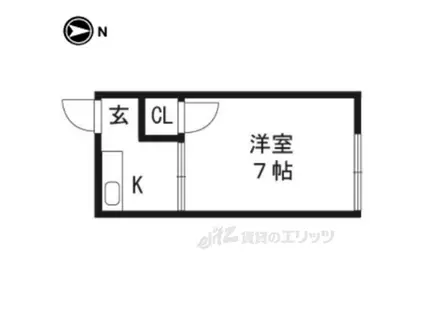 パレ修学院(1K/2階)の間取り写真