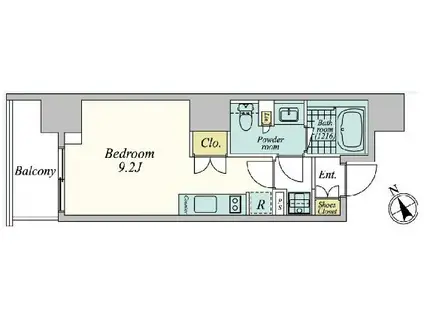 クレストコート中野(ワンルーム/8階)の間取り写真