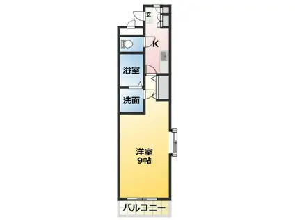 コスモなかね(1K/2階)の間取り写真