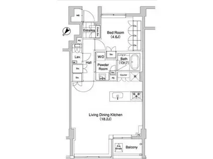 代官山BLESS 代官山ブレス(1LDK/4階)の間取り写真
