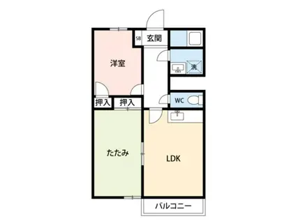 ケイエムコート庄内(2DK/1階)の間取り写真