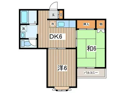ハイムサンフラワ-2(2DK/1階)の間取り写真