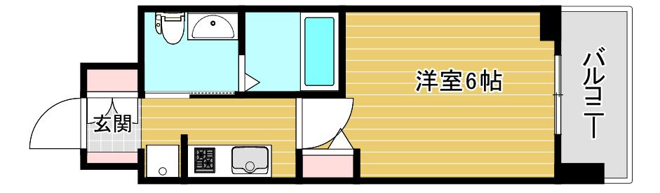 エグゼ弁天町(1K/7階)の間取り写真