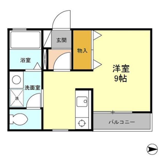 フルール(ワンルーム/2階)の間取り写真