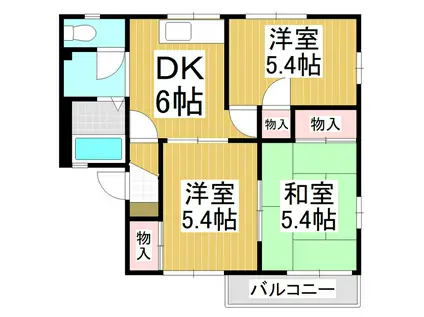 タウニィ岳南D(3DK/2階)の間取り写真