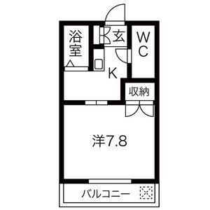 ファミールS 東棟(1K/1階)の間取り写真
