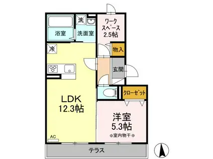 レコルト木町(1LDK/2階)の間取り写真