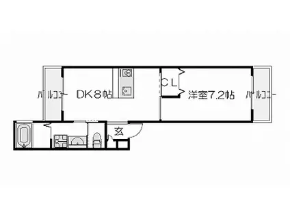第二吉田ハイツ(1DK/2階)の間取り写真