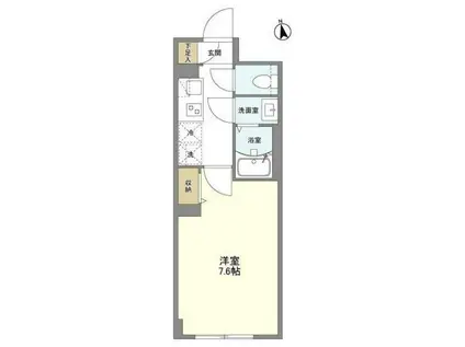 ウェルスクエア学芸大学Ⅱ(1K/4階)の間取り写真