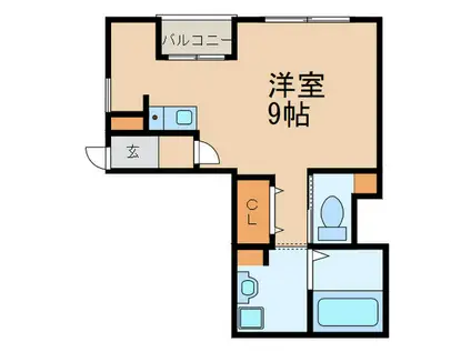 神吉マンション(ワンルーム/1階)の間取り写真