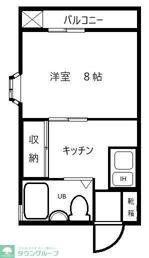 鴨川ビル(1K/2階)の間取り写真