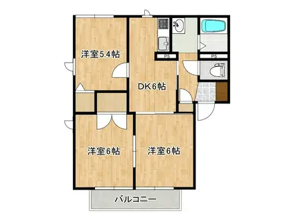 ラ・グラシューズ(3DK/2階)の間取り写真