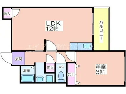 エミネンス住吉(1LDK/4階)の間取り写真