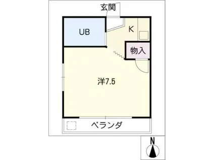 アラカワハイツ清住(1K/2階)の間取り写真