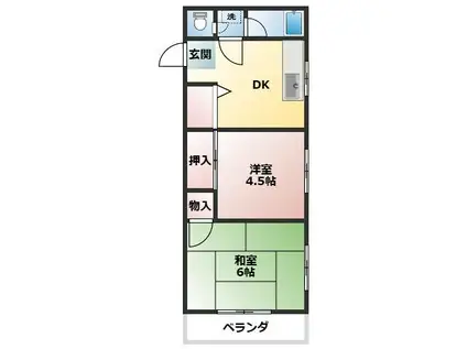 ローズハイツ(2DK/2階)の間取り写真