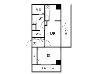 DELCCS綾瀬II(1DK/9階)の間取り写真