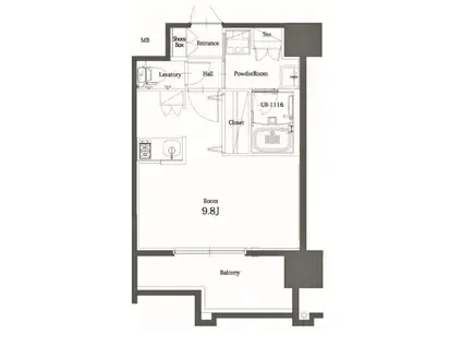 エンクレスト博多 THE TIME(ワンルーム/12階)の間取り写真