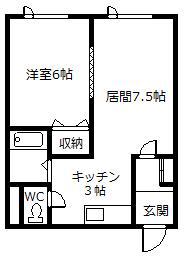 コーポ華みずき(1LDK/3階)の間取り写真