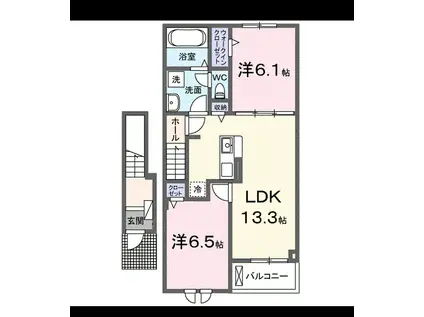 ラフィネIII(2LDK/2階)の間取り写真