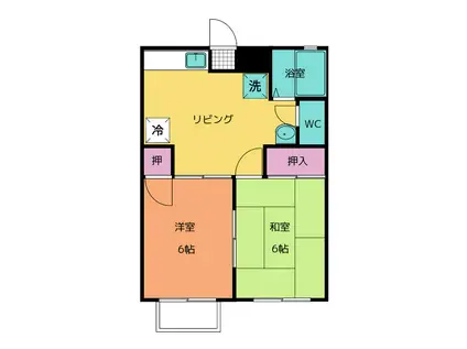 メゾンロイヤルエドワード(2DK/2階)の間取り写真