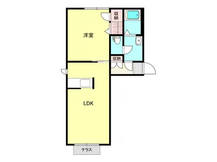 レガシーC(1LDK/1階)の間取り写真