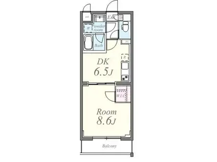 セローム亀島(1DK/1階)の間取り写真