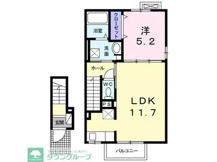 グルージャ II(1LDK/2階)の間取り写真