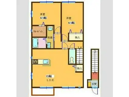 コンフォート大島IV(2LDK/2階)の間取り写真