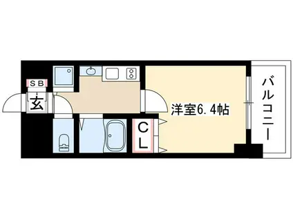 プレサンス大須観音駅前サクシード(1K/6階)の間取り写真