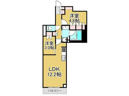 ALIVIS綾瀬(2LDK/1階)の間取り写真