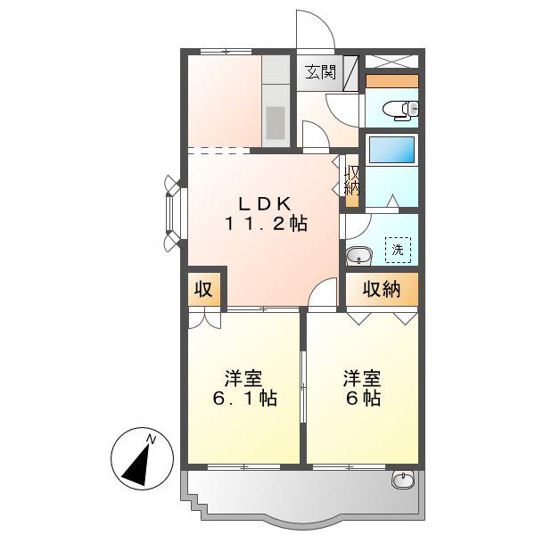 ロジュマン(2LDK/2階)の間取り写真