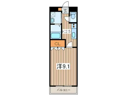 アイキューブガーデン(1K/3階)の間取り写真