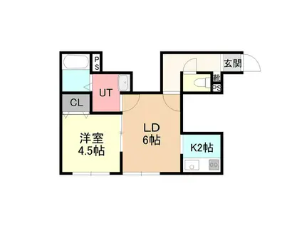 サンコート菊水(1LDK/2階)の間取り写真