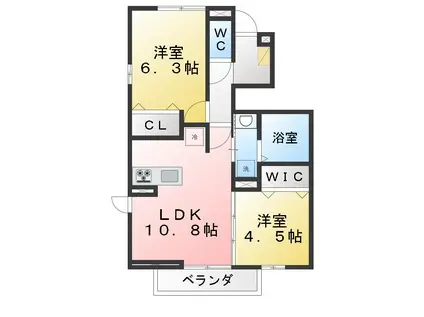 D-ROOM石神井台4丁目PJ A棟・B棟(2LDK/1階)の間取り写真