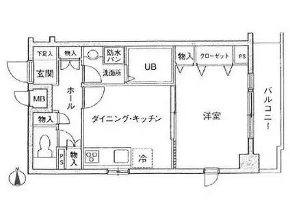 メゾン・ド・ヴィレ浅草橋(1DK/6階)の間取り写真