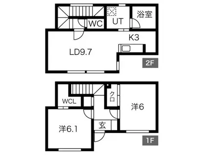 ボレアリス(2LDK/1階)の間取り写真